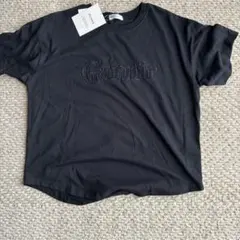 myuwa ロゴ刺繍 半袖Tシャツ ブラック