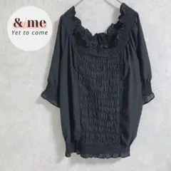 ANGLE 七分袖ブラウス　プルオーバー　フリル　オフショル　シャーリング