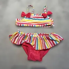 ストライプ フリル ベビー水着 95cm