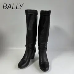 BALLY レザー ロング ヒールブーツ ベルト ブラック 36 1/2