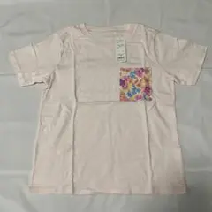 チュチュアンナ フラワープリントポケット 半袖Tシャツ ピンク色 M-Lのサムネイル