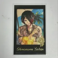 あくねこ ユーハン 箔押し 夏の思い出チェキ風カード