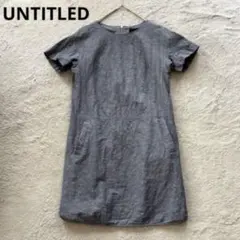 UNTITLED アンタイトル リネン混 ワンピース ひざ丈 半袖 洗える38