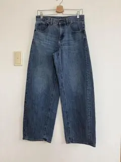 GU デニムパンツ ローライズバギージーンズ ブルー Mサイズ