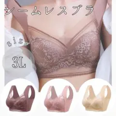 ノンワイヤーブラ3枚組　3L　2XL　シームレスブラ　ナイトブラ　美乳　着痩せ