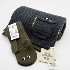 未使用！ ユニクロ ✕ アニヤハインドマーチ ヒートテック マフラー ミトン