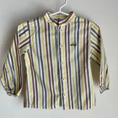 familiar ストライプ ノーカラーシャツ 90cm