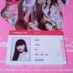 ミナ　IDカード　Formula of Love O+T=<3トレカ　TWICE