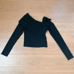 Dazy オフショル　フリース　トップス　長袖　S ブラック　韓国　デイジー