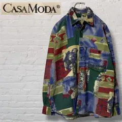 ユーロヴィンテージ　総柄シャツ　幾何学模様　アート　デザイン　EU古着