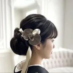 胡蝶蘭 髪飾り シャンパンゴールド 和装髪飾り 成人式 振袖　卒業式 結婚式