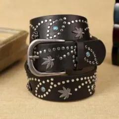 スタッズベルト ターコイズ y2k フラワー ウエスタン HTC似 r