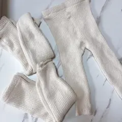 スリーコインズ　モコモコレギンス　80-90サイズ　3枚セット