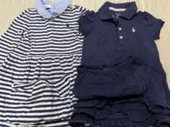 ラルフローレン ワンピース ブルマ付き　ネイビー ボーダー2着セット