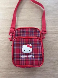 HELLO KITTY ハローキティー　赤チェック　平成レトロ　ショルダーバッグ