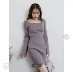 LIP SERVICE バックレースミニリブワンピース