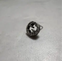 と*と様 GUCCI グッチ インターロッキング ピアス 片耳 シルバー 燻 ア