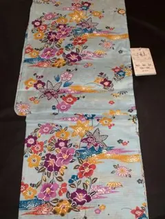 【春夏】レディース浴衣 水色 花柄 【新品未使用 タグ しつけ糸付き】