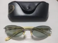 RayBanゴールドフレーム オーバル型サングラス ケース付き