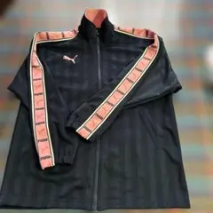 Puma ストライプジャケット ブラック/ピンク