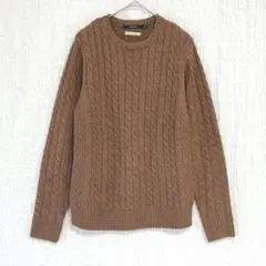 3187 ニコアンド　ケーブルニット　クルーネックセーター　アルパカ　羊毛　L