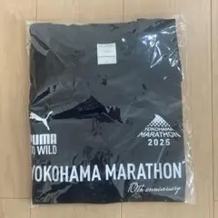 PUMA 横浜マラソン2025 Tシャツ 10周年　L size 黒