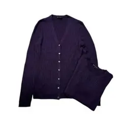 ブルックスブラザーズ アンサンブル シルク カシミヤ ケーブル編み ニット S