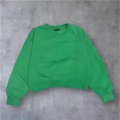 ZARA グリーン クロップドスウェット