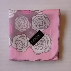 【未使用・シール付き】LANVINのハンカチ　ピンク×薔薇