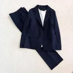 GU セットアップ　パンツスーツ　3点セット　2wayブラウス　ネイビー　S