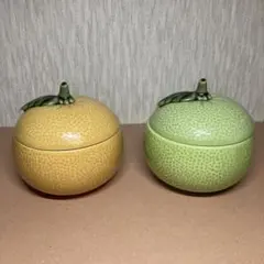 柿型陶器 蓋付き薬味入•小物入 - メルカリ