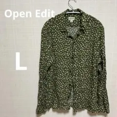 Open Edit オリーブグリーン ドット柄 L