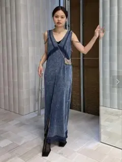 AMERI 2WAY DENIM LIKE LACE DOCKING DRESS - メルカリ