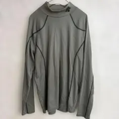 H1058 DESCENTE モックネック 長袖シャツ カーキ メンズのサムネイル