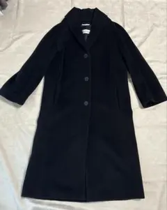 MaxMara ロングコート ブラック ベルト付き - メルカリ