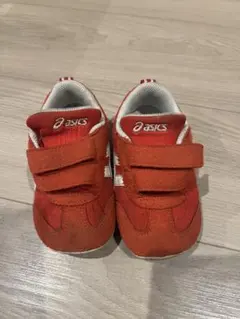 ASICS ベロクロ 赤 シューズ