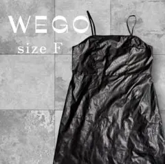 WEGO レザーキャミワンピ 黒 ブラック F フリーサイズのサムネイル