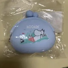 MOOMIN ムーミン、シリコン、がま口、コインケース 水色 約10cm