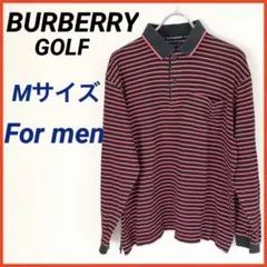 セール❣️美品❣️ バーバリーゴルフ　メンズ　ゴルフ　ボーダー　ポロシャツ　Mサイズ