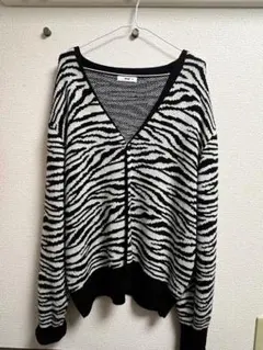 ゼブラ柄 長袖カーディガン