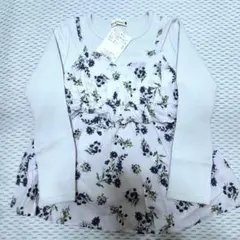 ブランシェス　重ね着風カットソー　120 花柄　秋　春　小学生　保育園　幼稚園