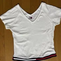 tommy girl Vネック 半袖Tシャツ ホワイト