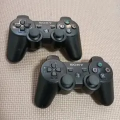動作品！純正　PS3 コントローラー　ブラック　黒　2個セット