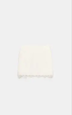 ZARA レースヘム ミニスカート エクリュのサムネイル