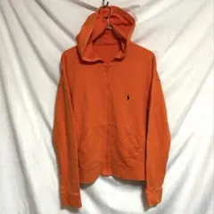 90s ポロラルフローレン ジップパーカー オレンジ 古着 old gap M