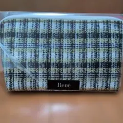 【新品】Rene　50周年記念ノベルティ高級ツイードポーチ　未開封 非売品のサムネイル
