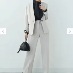PLST トリアセブレンドカラーレスジャケット　ストレートパンツ　セット