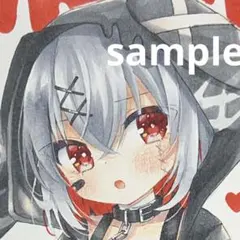 B*g様 魔法少女ノ魔女裁判 城ヶ崎ノア 手描きイラスト まのさば 色紙
