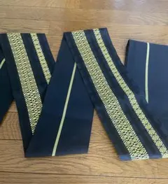 黒と金の幾何学模様 半幅帯