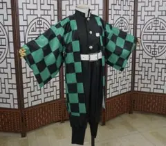 鬼滅の刃　鬼殺隊　竈門炭治郎　子供キッズ　コスチューム　衣装　小物　おまけ付き